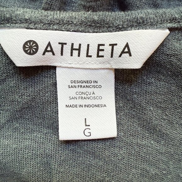 Athleta Size L Gray Linen Blend Sleeveless Racerback Lightweight Tank Top - Picture 10 of 10